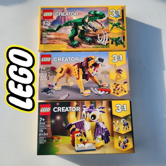 NEW LEGO Creator 3-in-1 BUNDLE Lion Safari Dinosaurs Fantasy Forest Creatures 31 - Picture 11 of 15